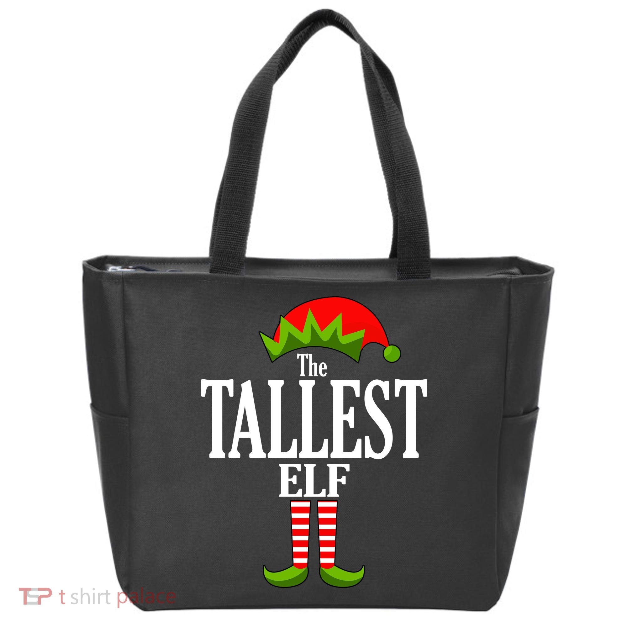 The Tallest Elf Funny Matching Christmas Tote Bag