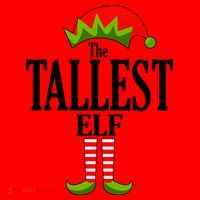 The Tallest Elf Funny Matching Christmas Santa Hat thumb 1