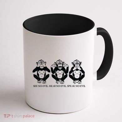 The three wise monkeys Coffee Mug back