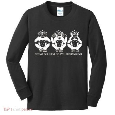 The three wise monkeys Kids Long Sleeve Shirt