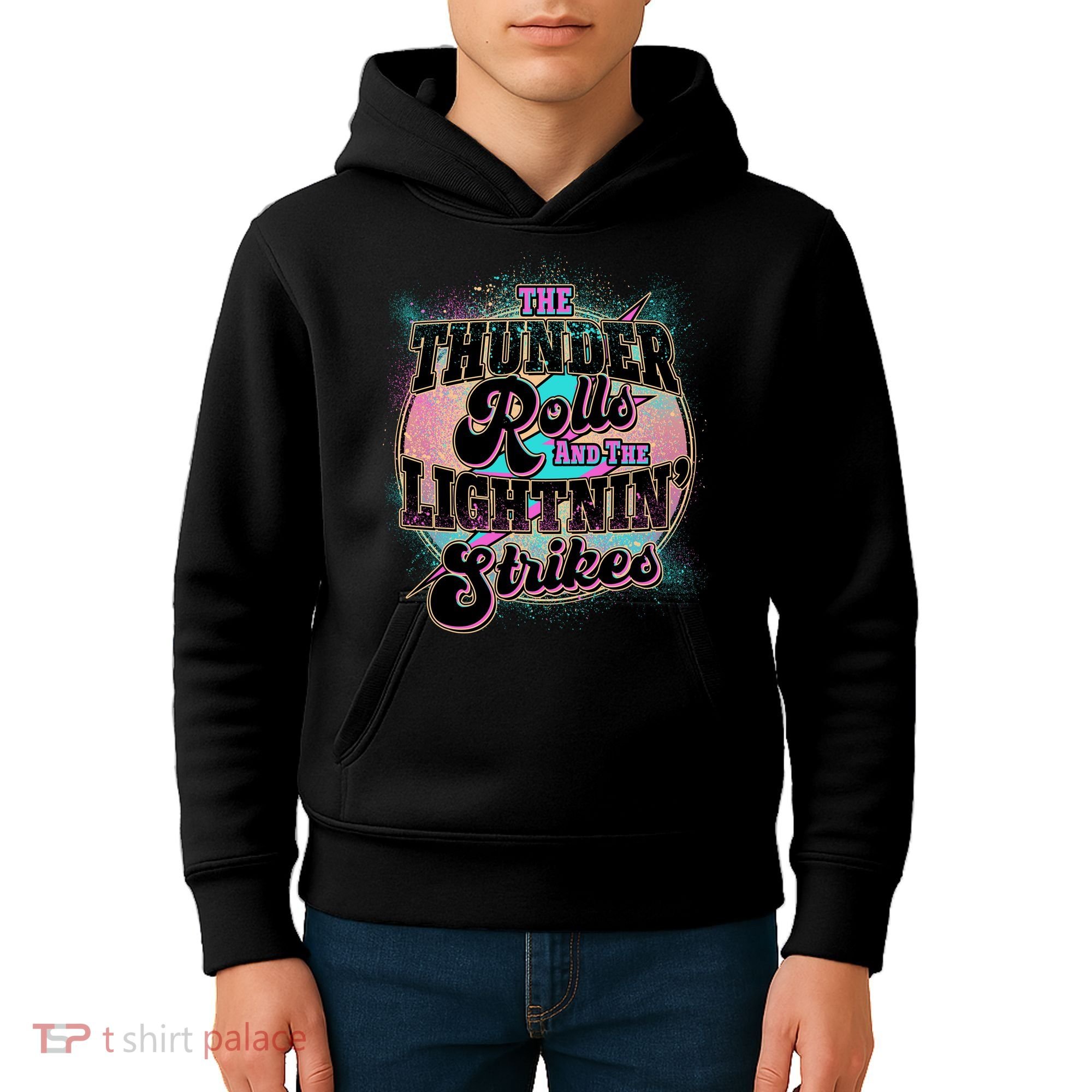 The Thunder Rolls And The Lightning Strikes Kids Hoodie