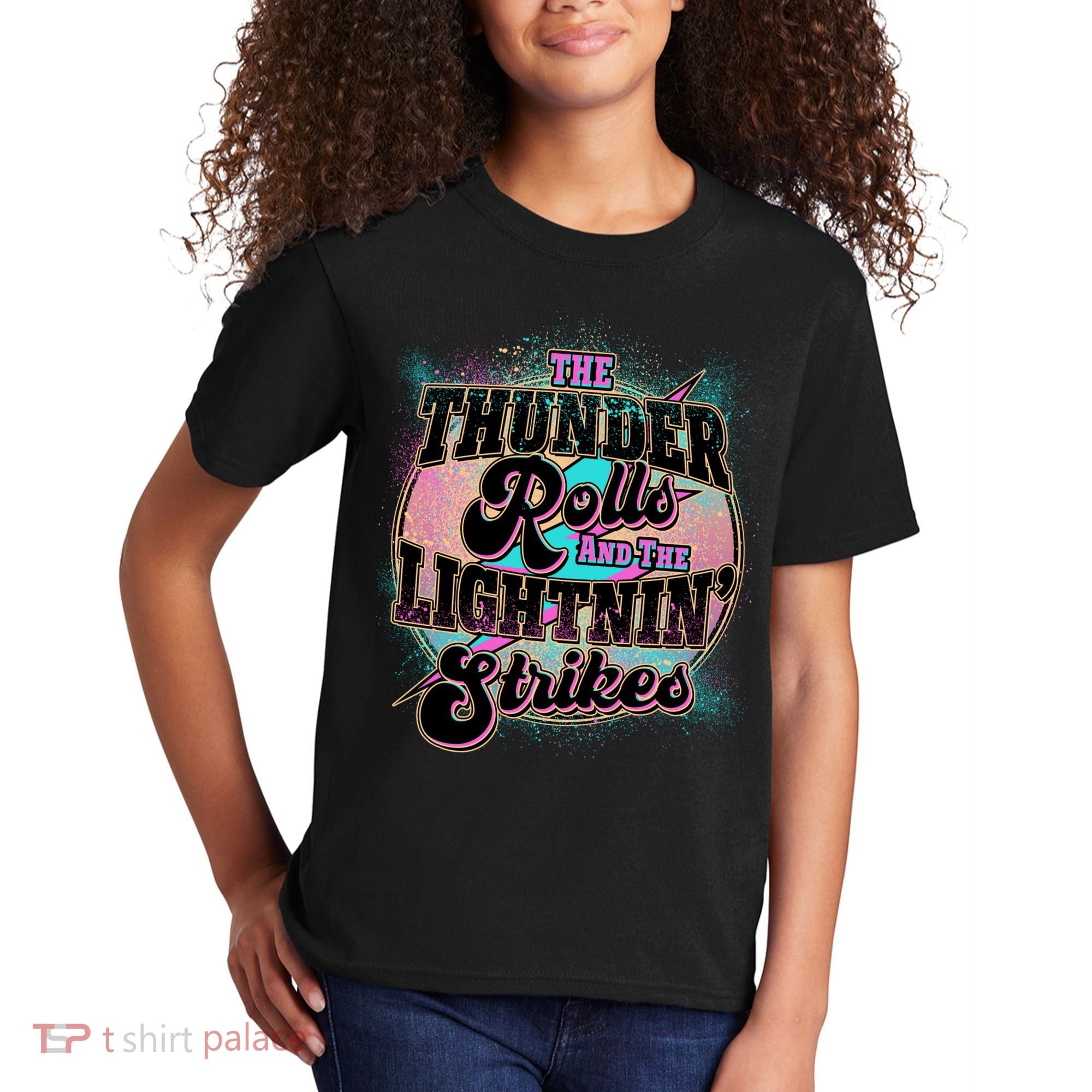 The Thunder Rolls And The Lightning Strikes Kids T-Shirt