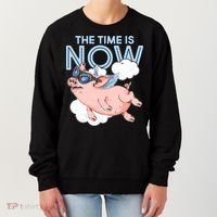 The Time Is Now Flying Pig Women's Sweatshirt thumb 0
