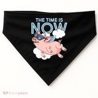 The Time Is Now Flying Pig USA-Made Doggie Bandana thumb 0