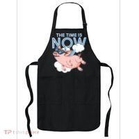 The Time Is Now Flying Pig Apron thumb 0