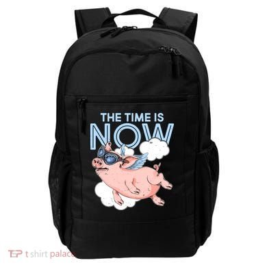The Time Is Now Flying Pig Backpack