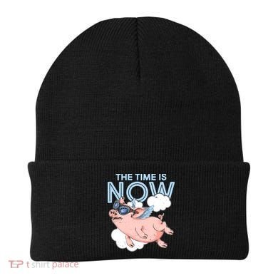 The Time Is Now Flying Pig Beanie