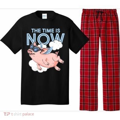 The Time Is Now Flying Pig Pajama Set