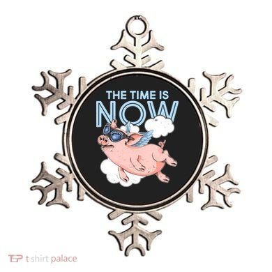 The Time Is Now Flying Pig Ornament