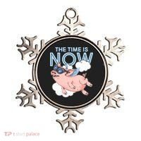 The Time Is Now Flying Pig Ornament thumb 0