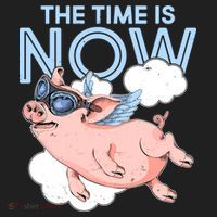 The Time Is Now Flying Pig Golf Towel thumb 3