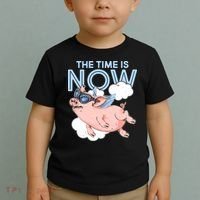 The Time Is Now Flying Pig Toddler T-Shirt thumb 2