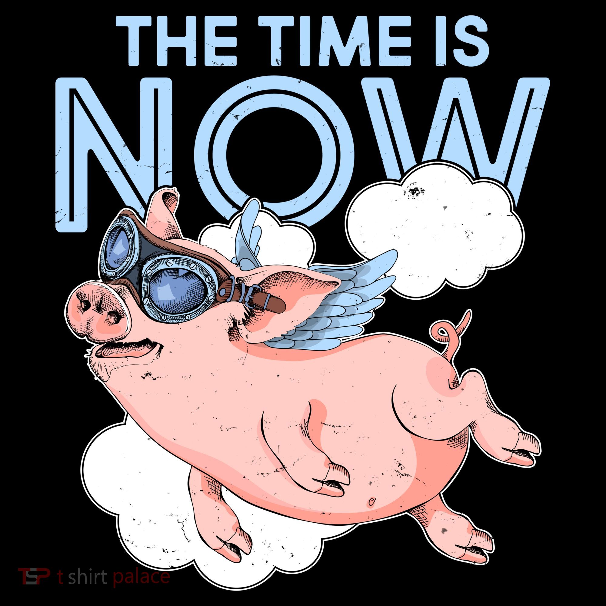 The Time Is Now Flying Pig Kids Long Sleeve Shirt