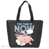 The Time Is Now Flying Pig Tote Bag thumb 0