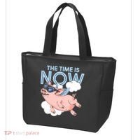 The Time Is Now Flying Pig Tote Bag thumb 3