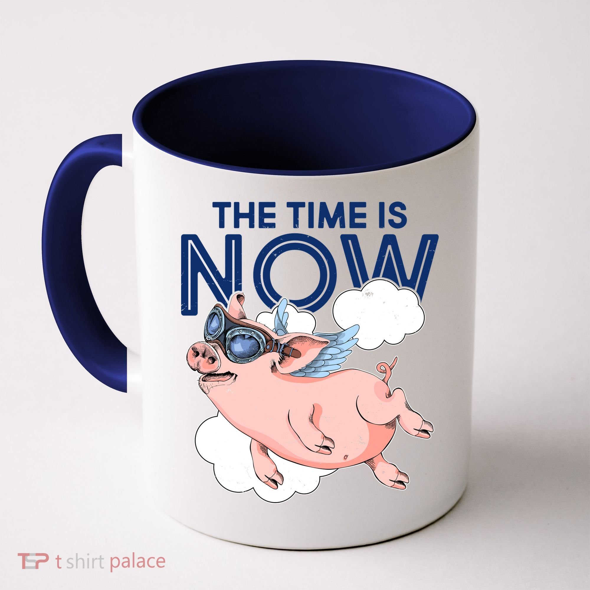 The Time Is Now Flying Pig Coffee Mug