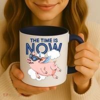 The Time Is Now Flying Pig Coffee Mug thumb 3