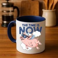 The Time Is Now Flying Pig Coffee Mug thumb 4