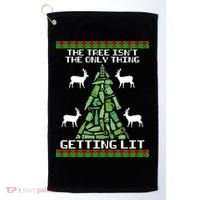 The Tree Isn't The Only Thing Getting Lit Golf Towel thumb 0