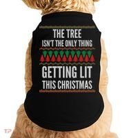 The Tree Isn't The Only Thing Getting Lit Ugly Christmas Doggie Tank thumb 0