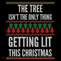 The Tree Isn't The Only Thing Getting Lit Ugly Christmas Baby Bodysuit thumb 2