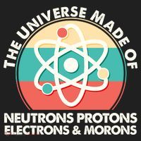 The Universe Made Of Neutrons Protons Electrons Morons Beanie thumb 2