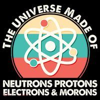 The Universe Made Of Neutrons Protons Electrons Morons Women's Hoodie thumb 2