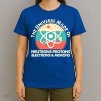 The Universe Made Of Neutrons Protons Electrons Morons T-Shirt thumb 4