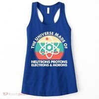 The Universe Made Of Neutrons Protons Electrons Morons Women's Tank Top thumb 0