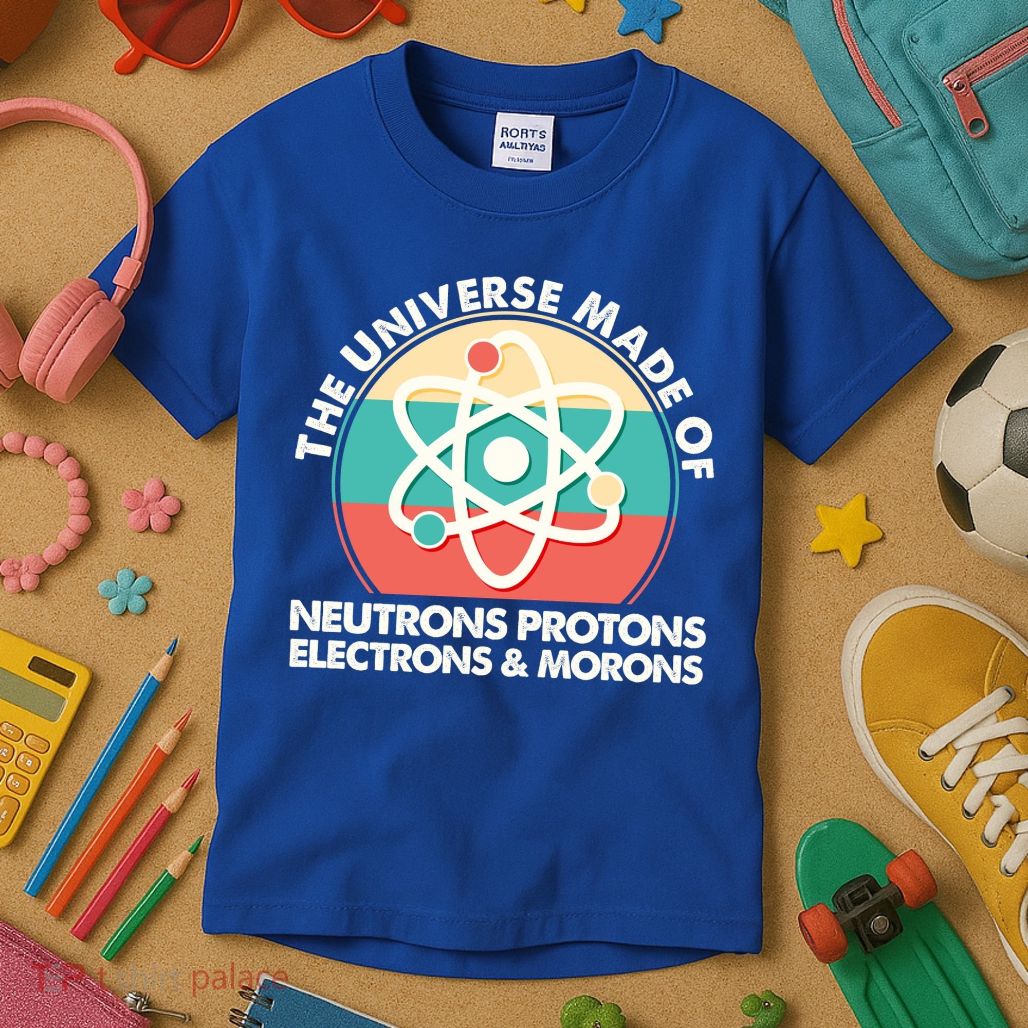 The Universe Made Of Neutrons Protons Electrons Morons Kids T-Shirt