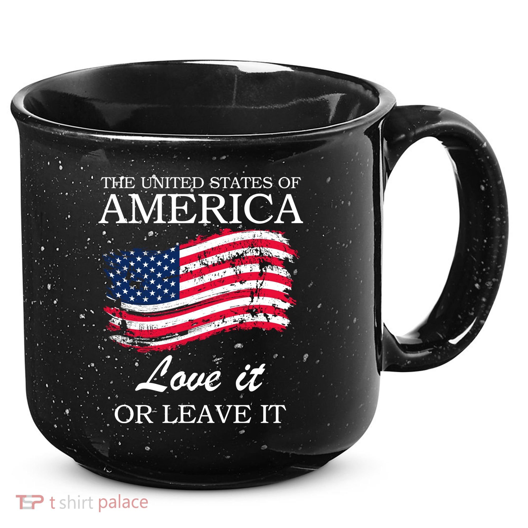 The USA Love It Or Leave It 15oz Campfire Ceramic Mug