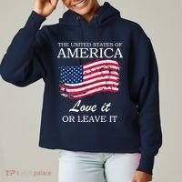 The USA Love It Or Leave It Ladies Heavyweight Boxy Pullover Hoodie thumb 0