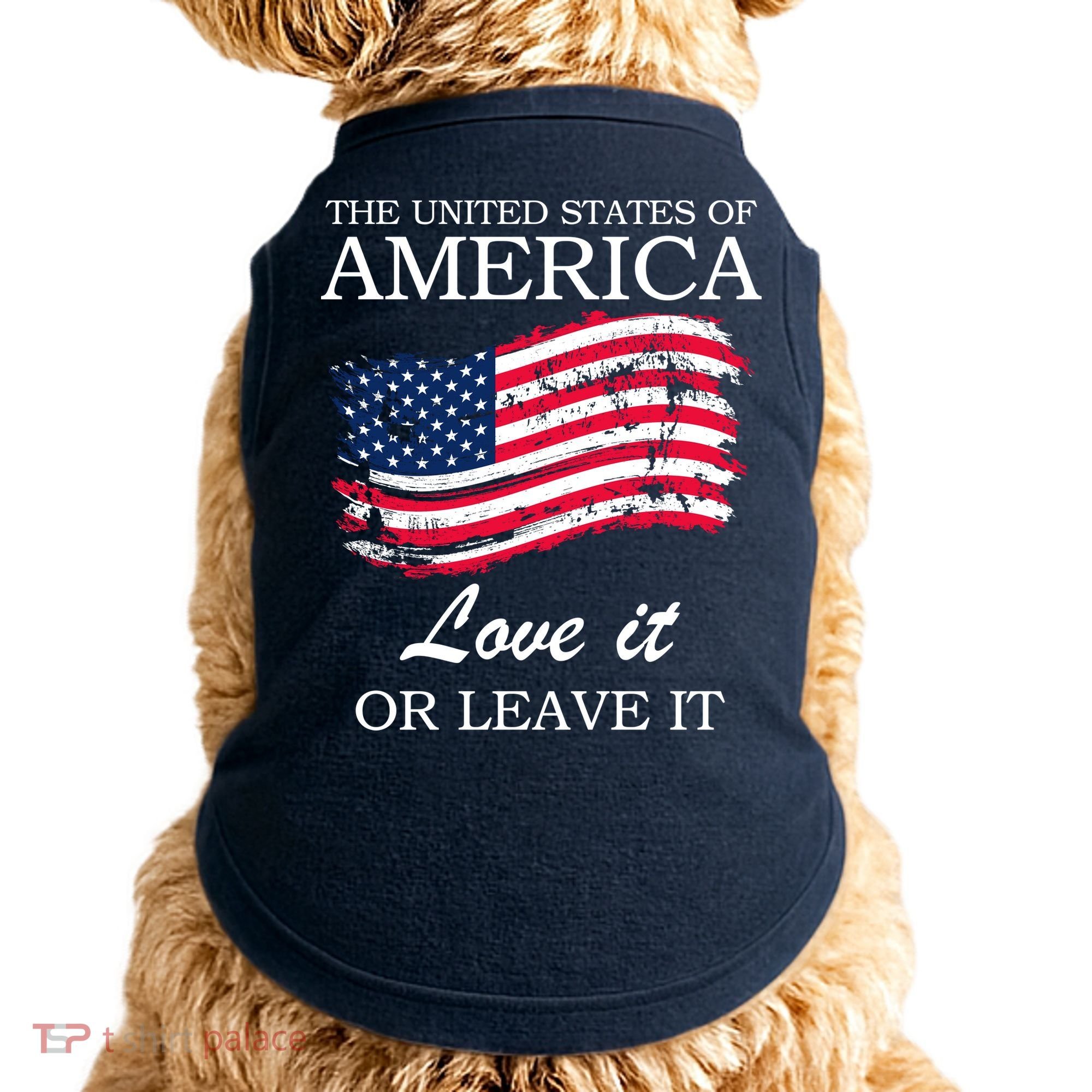 The USA Love It Or Leave It Doggie Tank