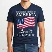 The USA Love It Or Leave It V-Neck T-Shirt thumb 2