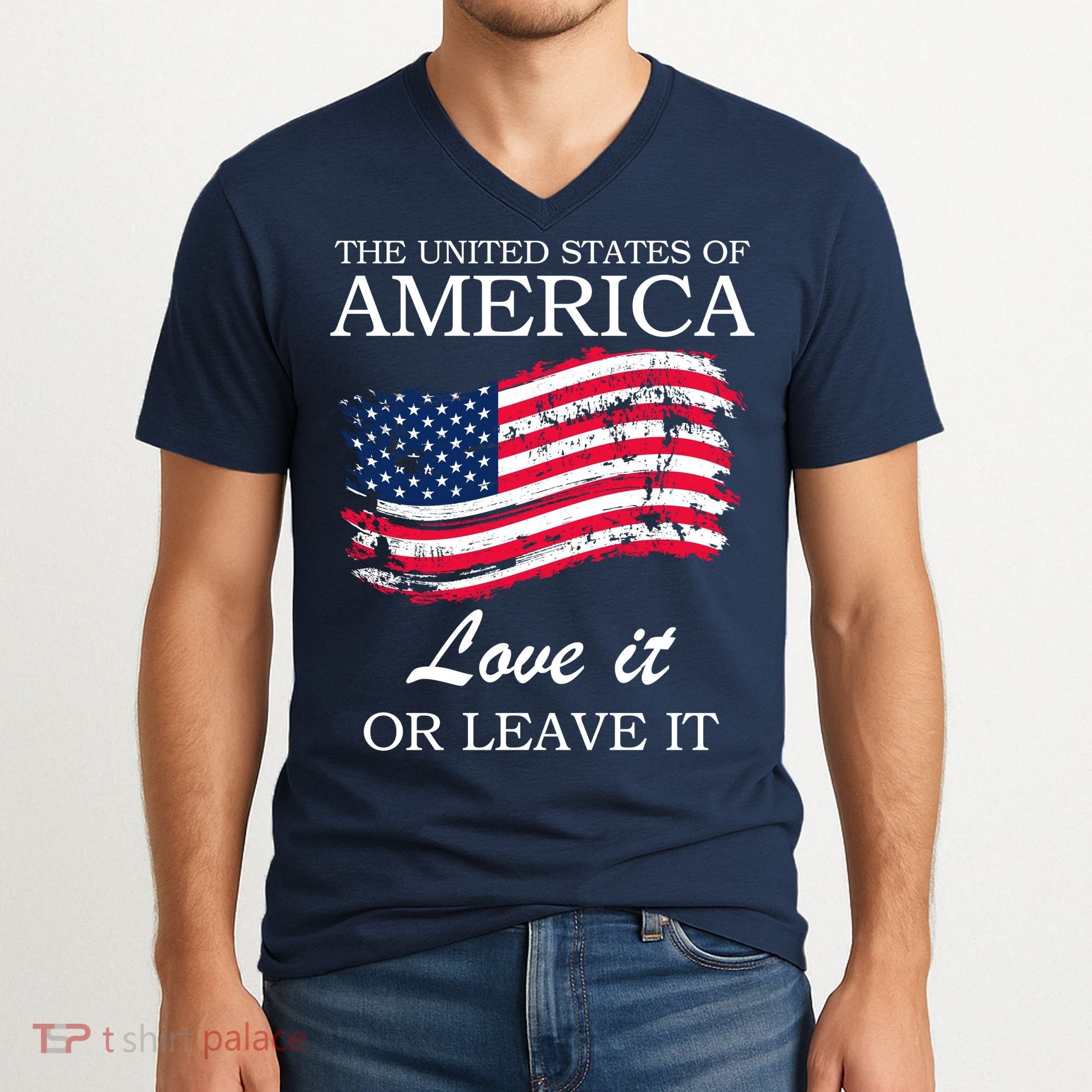 The USA Love It Or Leave It V-Neck T-Shirt