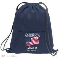 The USA Love It Or Leave It Sweatshirt Cinch Pack Bag thumb 0