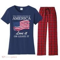 The USA Love It Or Leave It Women's Flannel Pajama Set thumb 0