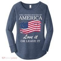 The USA Love It Or Leave It Women's Perfect Tri Tunic Long Sleeve Shirt thumb 0