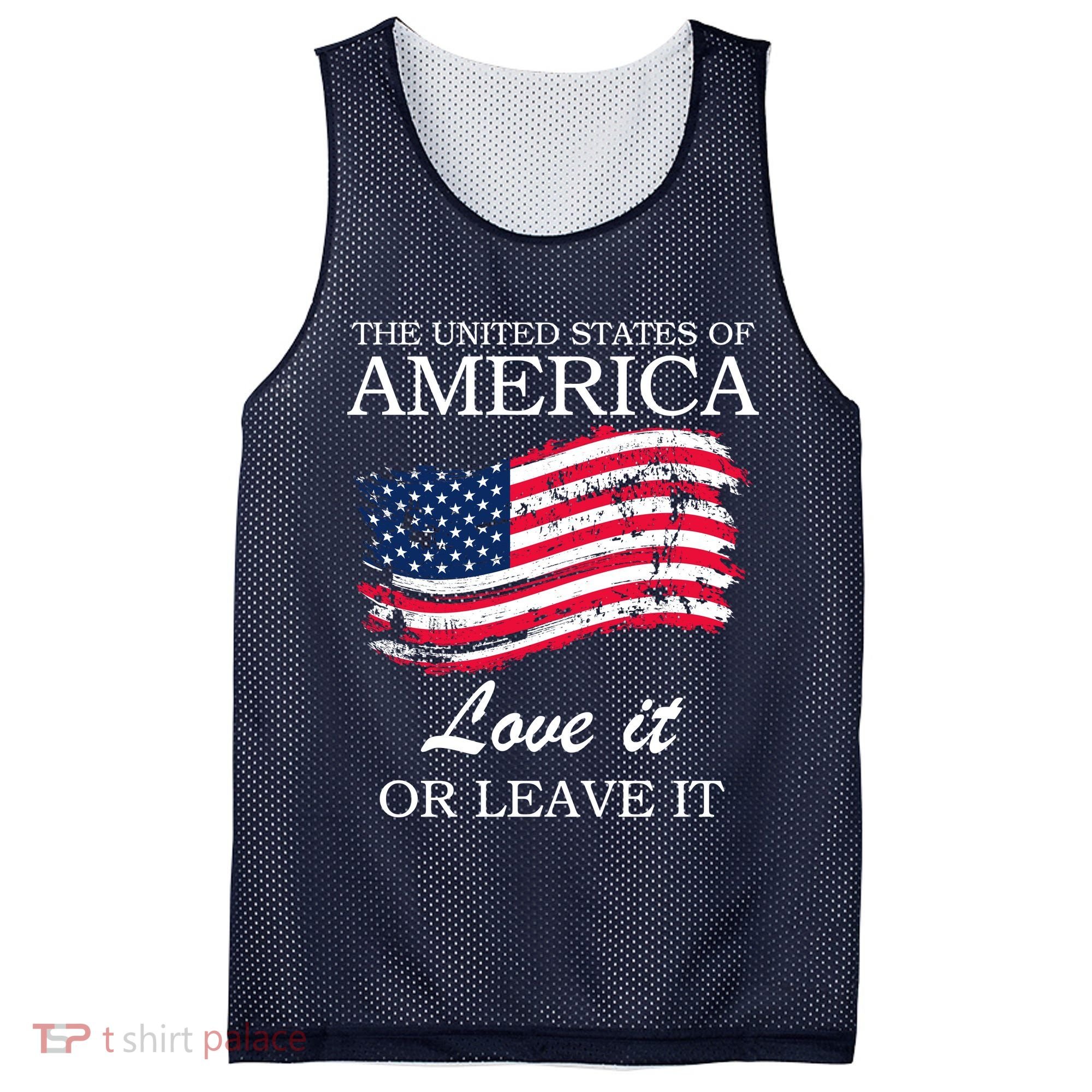The USA Love It Or Leave It Mesh Reversible Basketball Jersey Tank