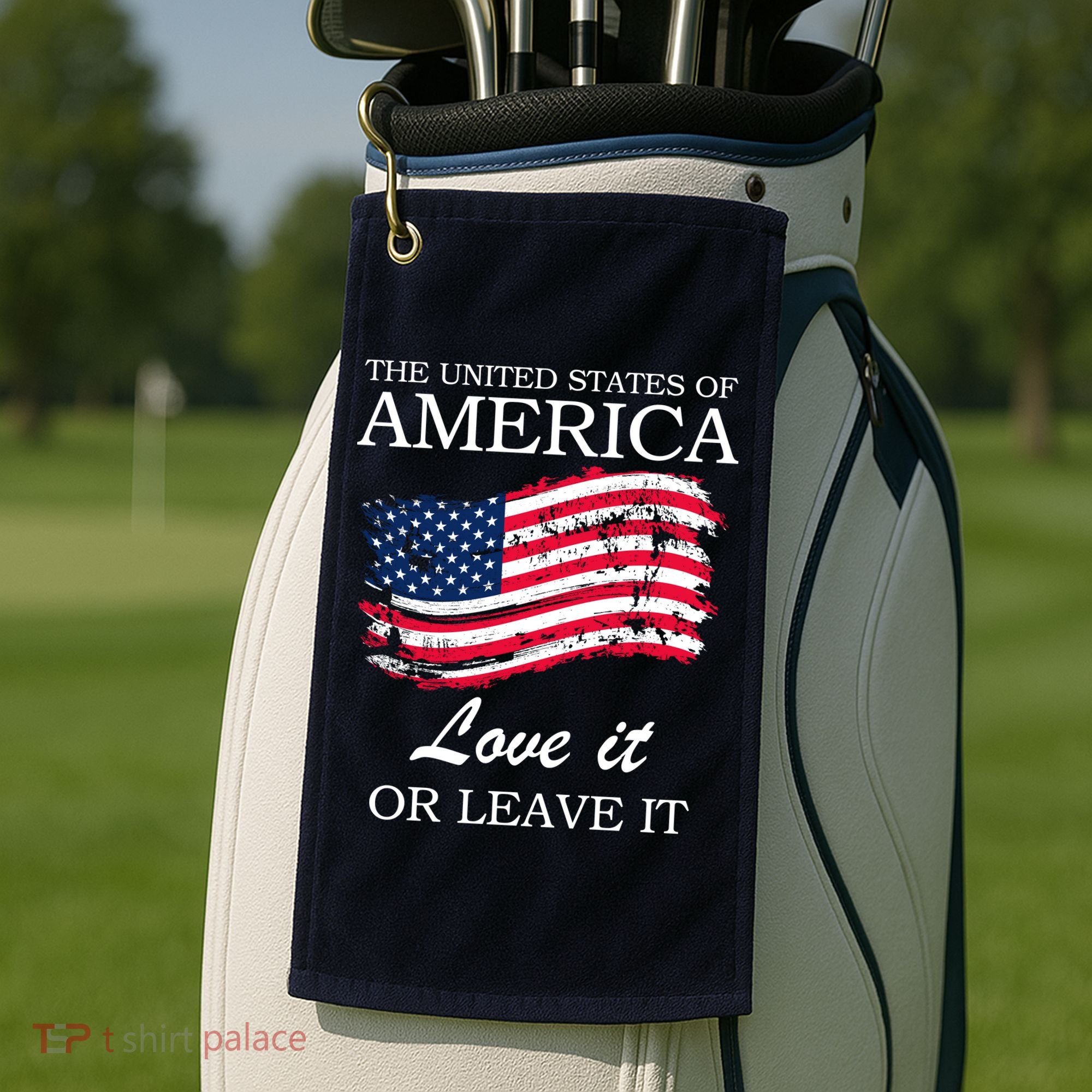 The USA Love It Or Leave It Golf Towel