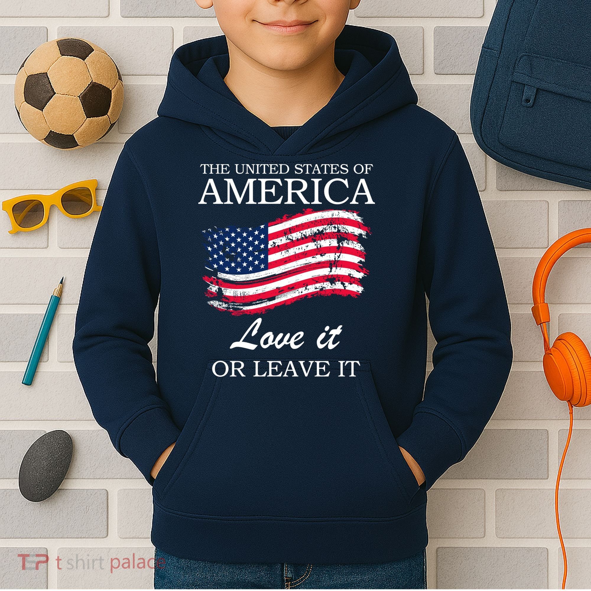 The USA Love It Or Leave It Kids Hoodie
