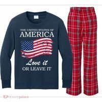 The USA Love It Or Leave It Kids Long Sleeve Plaid Pajama Set thumb 0