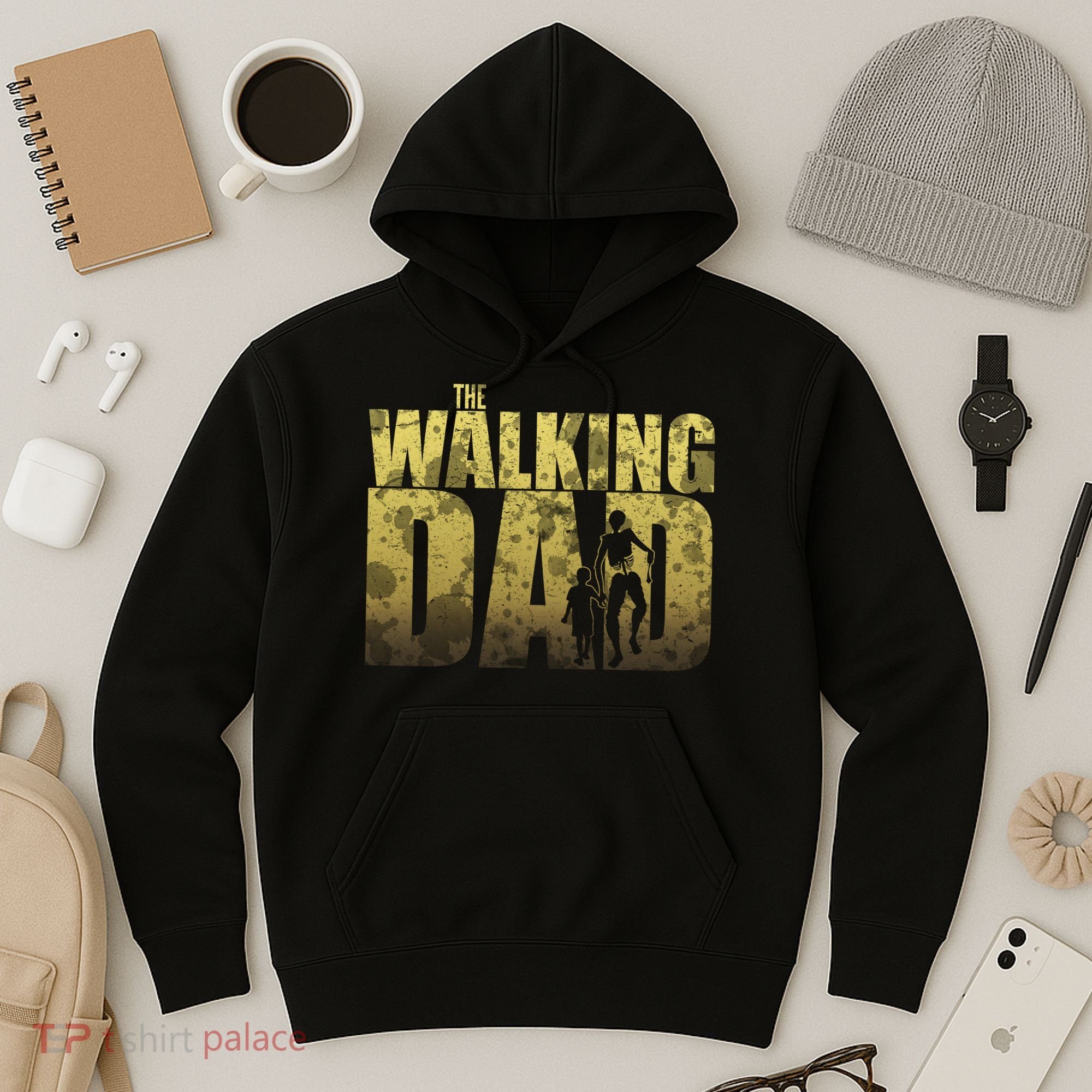 The Walking Dad Gold Logo Hoodie