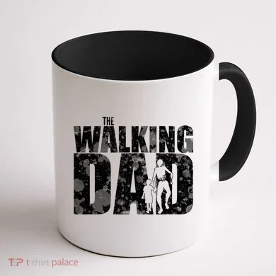 The Walking Dad Gold Logo Coffee Mug back