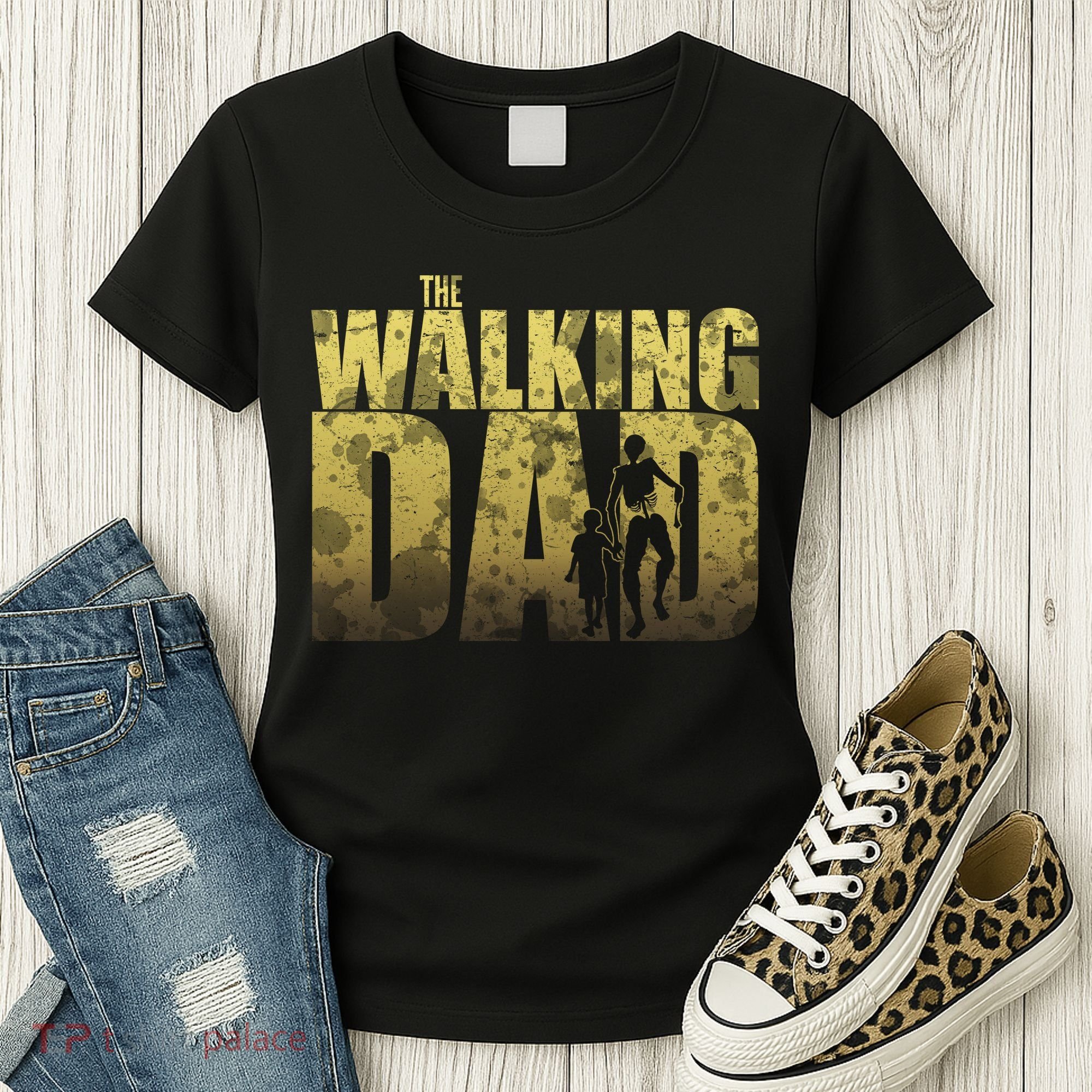The Walking Dad Gold Logo Women's T-Shirt