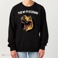 The Wifi Is Down Funny T-rex Women's Sweatshirt thumb 0