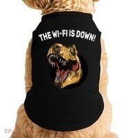 The Wifi Is Down Funny T-rex Doggie Tank thumb 0