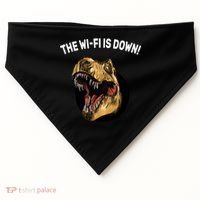 The Wifi Is Down Funny T-rex USA-Made Doggie Bandana thumb 0