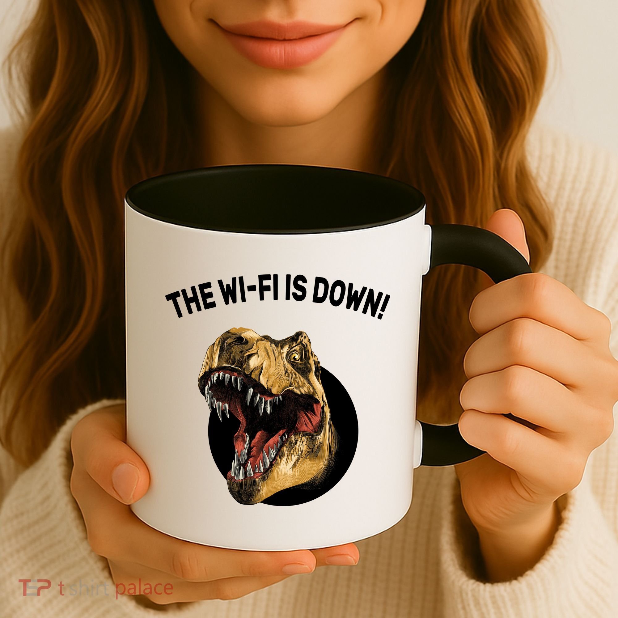 The Wifi Is Down Funny T-rex Coffee Mug