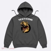 The Wifi Is Down Funny T-rex Hoodie thumb 0